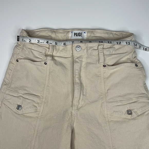 Paige Alexis High Rise Tapered Cargo Jeans in Blonde Sand Size 29 - Picture 10 of 12